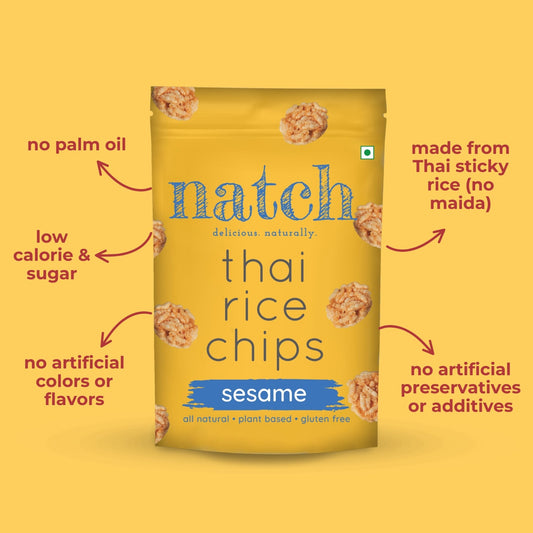 thai rice chips - sesame (large pack 100g)