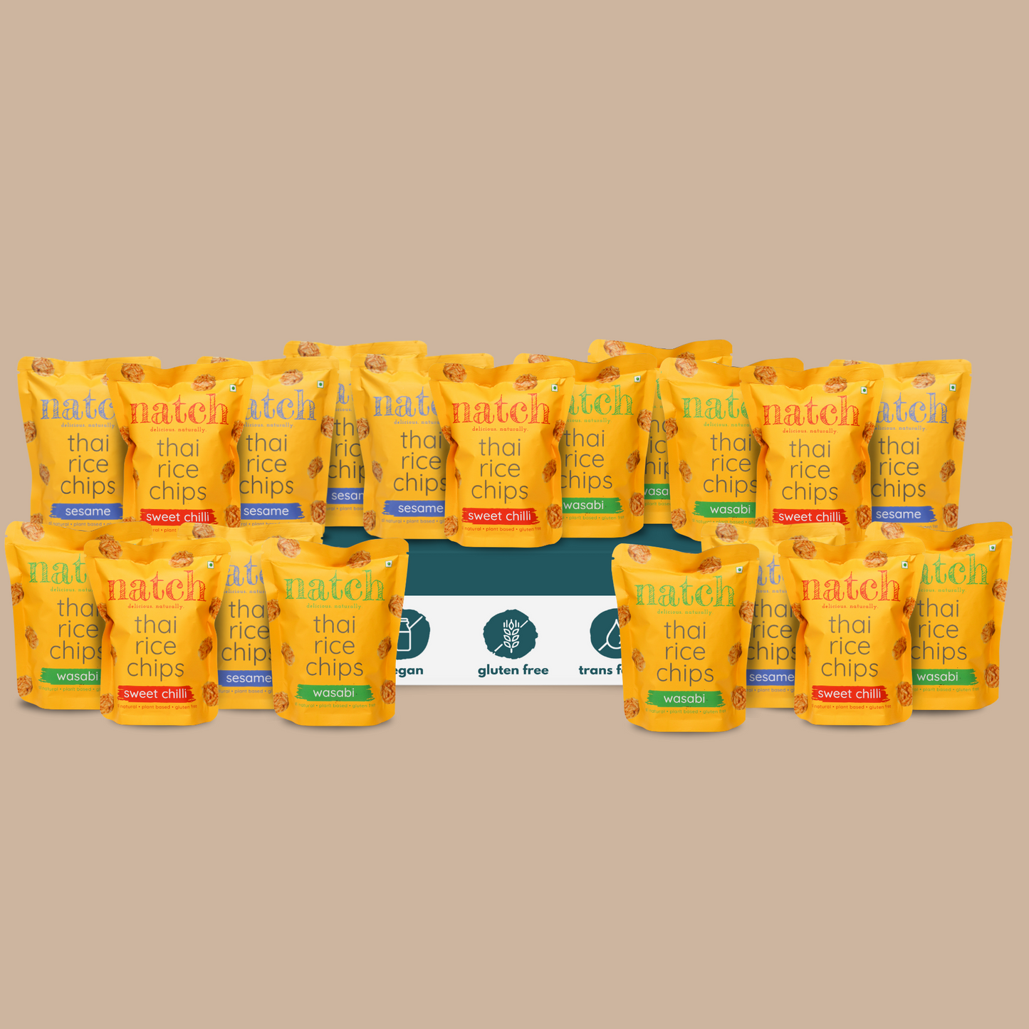 Natch Snacks Thai Rice Chips Box