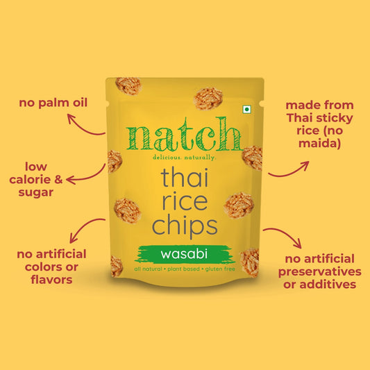 thai rice chips - wasabi (small pack - 25g)