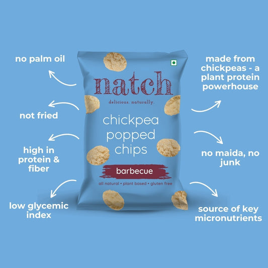 chickpea popped chips - barbecue (55g pack of 6)