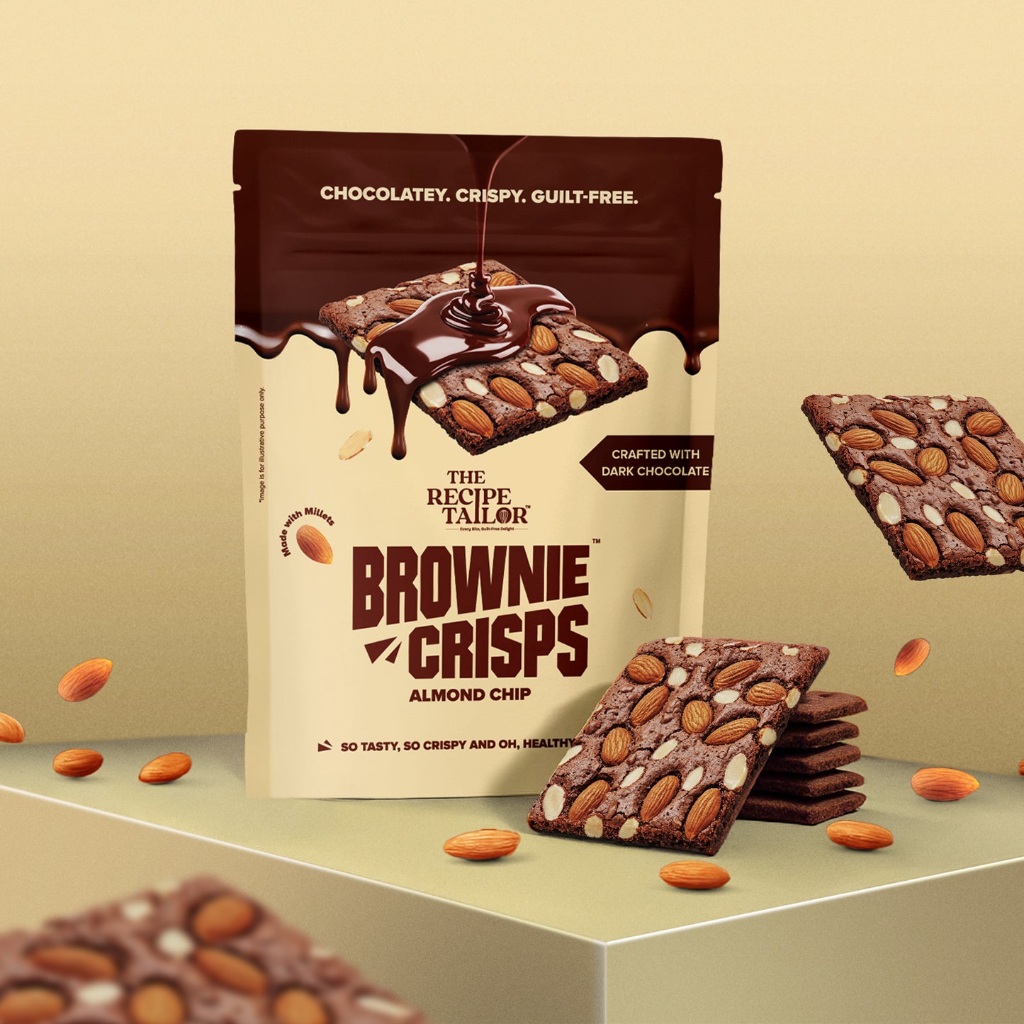 The Recipe Tailor Brownie Crisps - Almond Chip (Pack of 3)