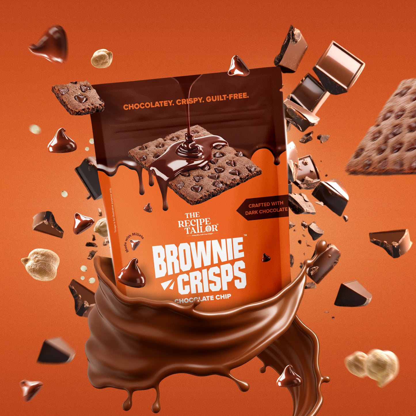 The Recipe Tailor Brownie Crisps - Chocolate Chip (Pack of 3)