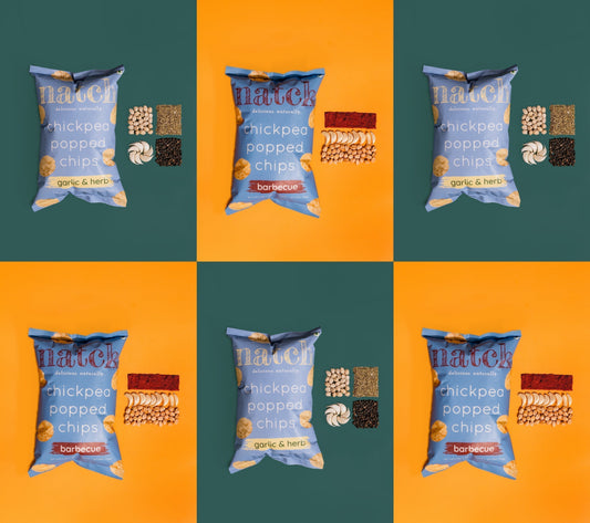 chickpea popped chips - variety pack (pack of 6 - 55g)