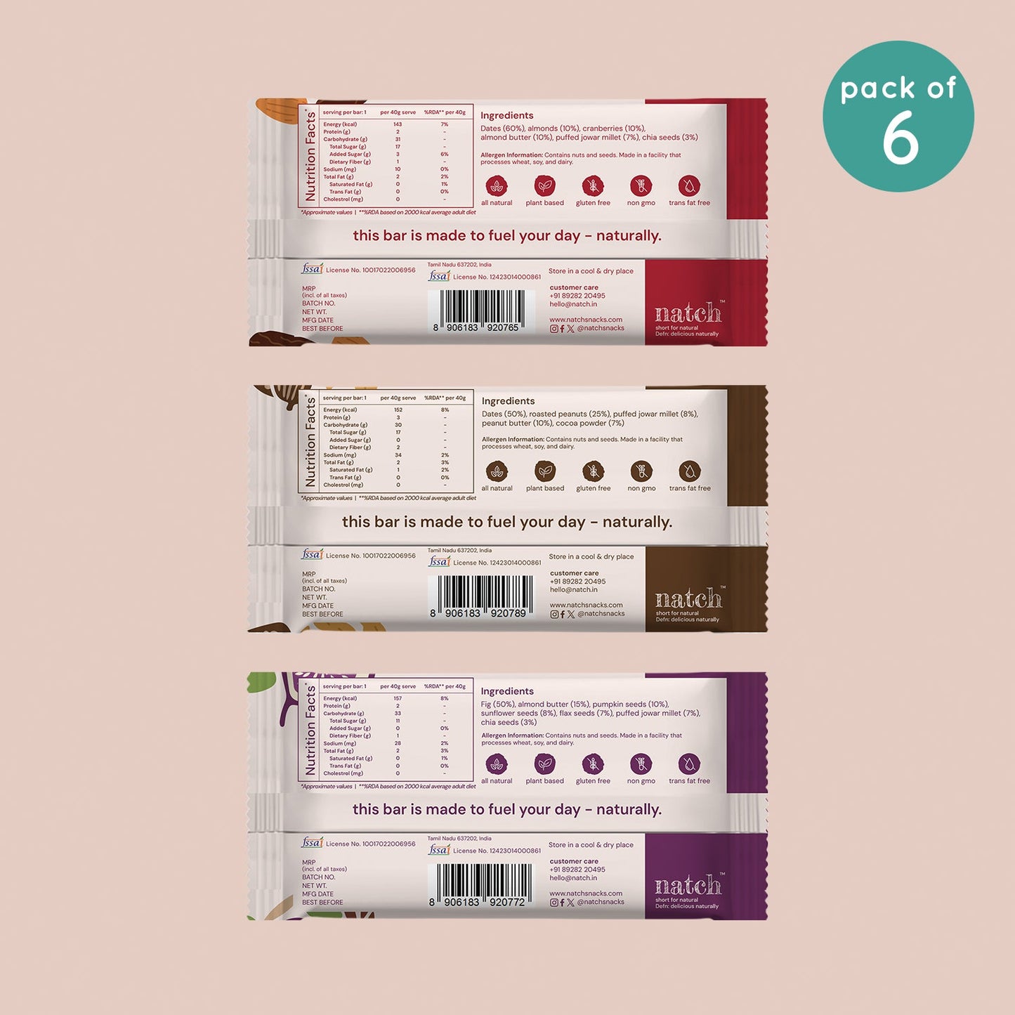 millet bar (variety pack - 40g)