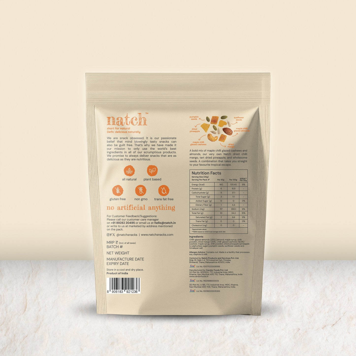 maple chilli glazed nut mix (120g pack)