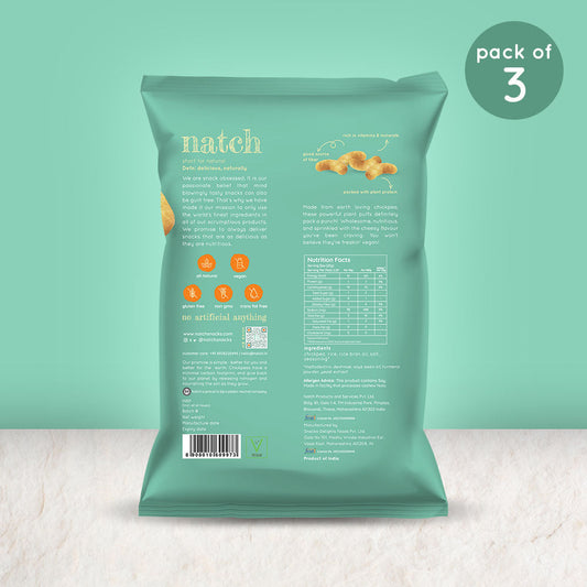 chickpea puffs - vegan cheddar (large pack of 3 - 65g)