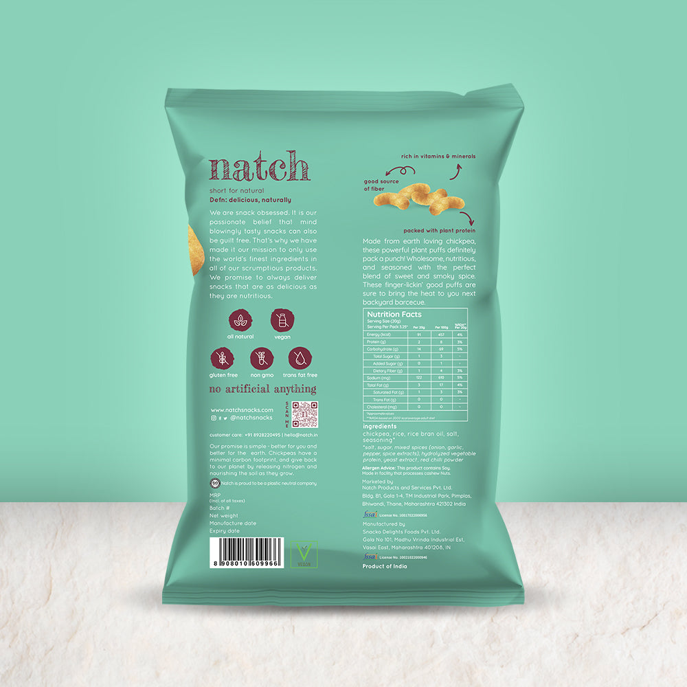 chickpea puffs - barbecue (large pack - 65g)