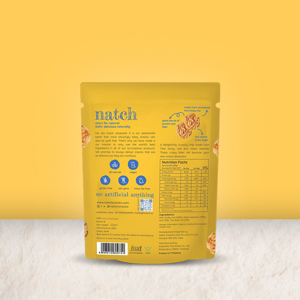 Thai Rice Chips Sesame back
