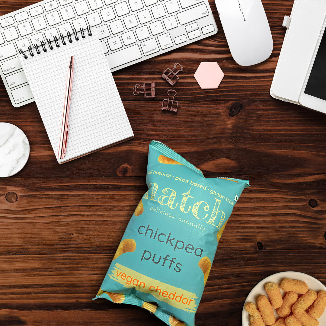 chickpea puffs - vegan cheddar (large pack of 3 - 65g)