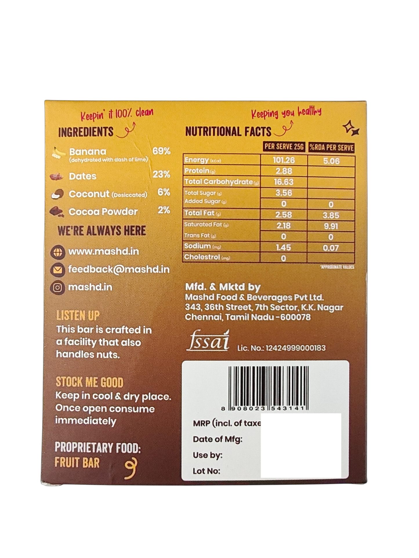 Choco Banana Fruit Bar