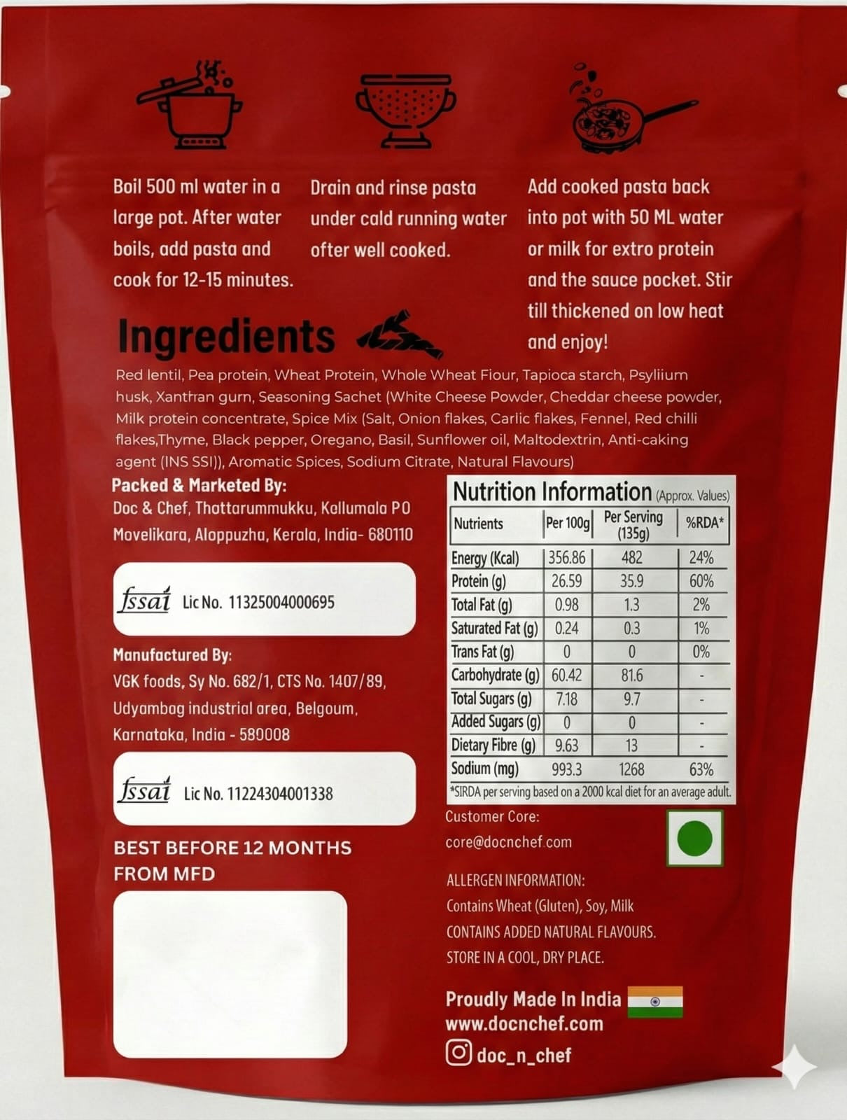 Volcano Cheese - High Protein Pasta