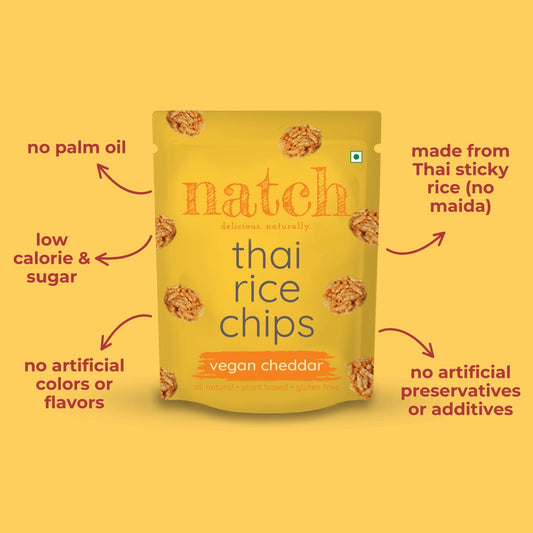thai rice chips - vegan cheddar (small pack - 25g)