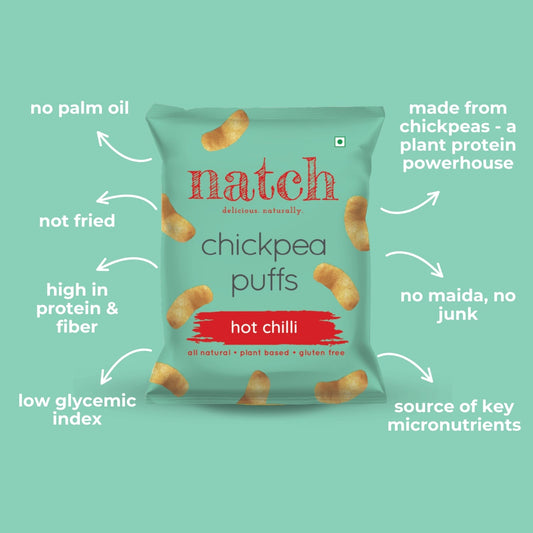 chickpea puffs - hot chilli (pack of 6 - 20g)