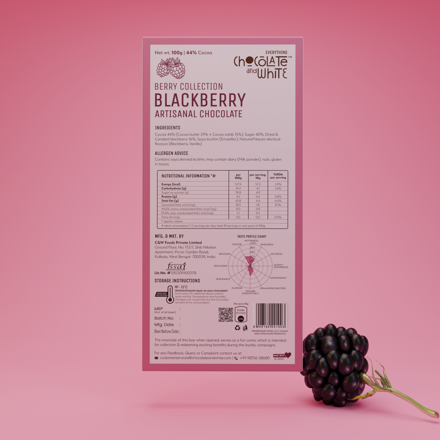 Chocolate and White - Blackberry Artisanal Chocolate