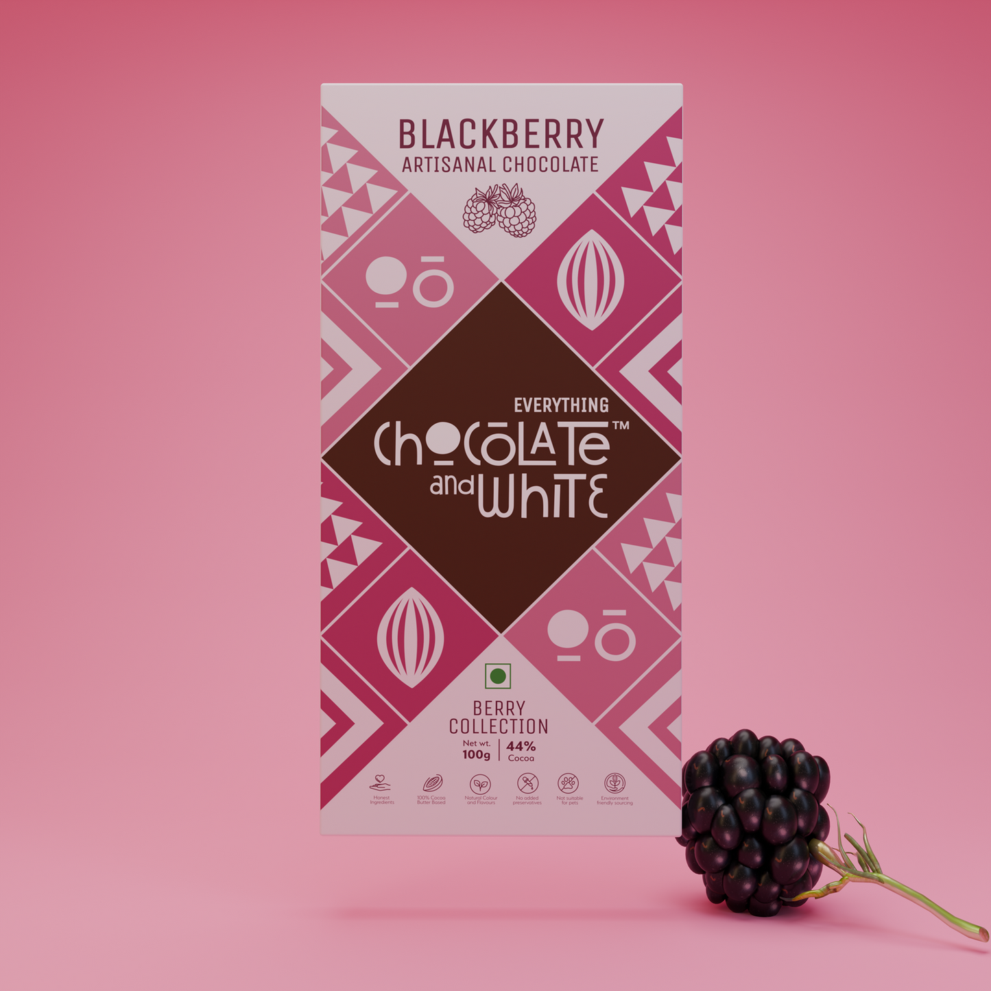 Chocolate and White - Blackberry Artisanal Chocolate