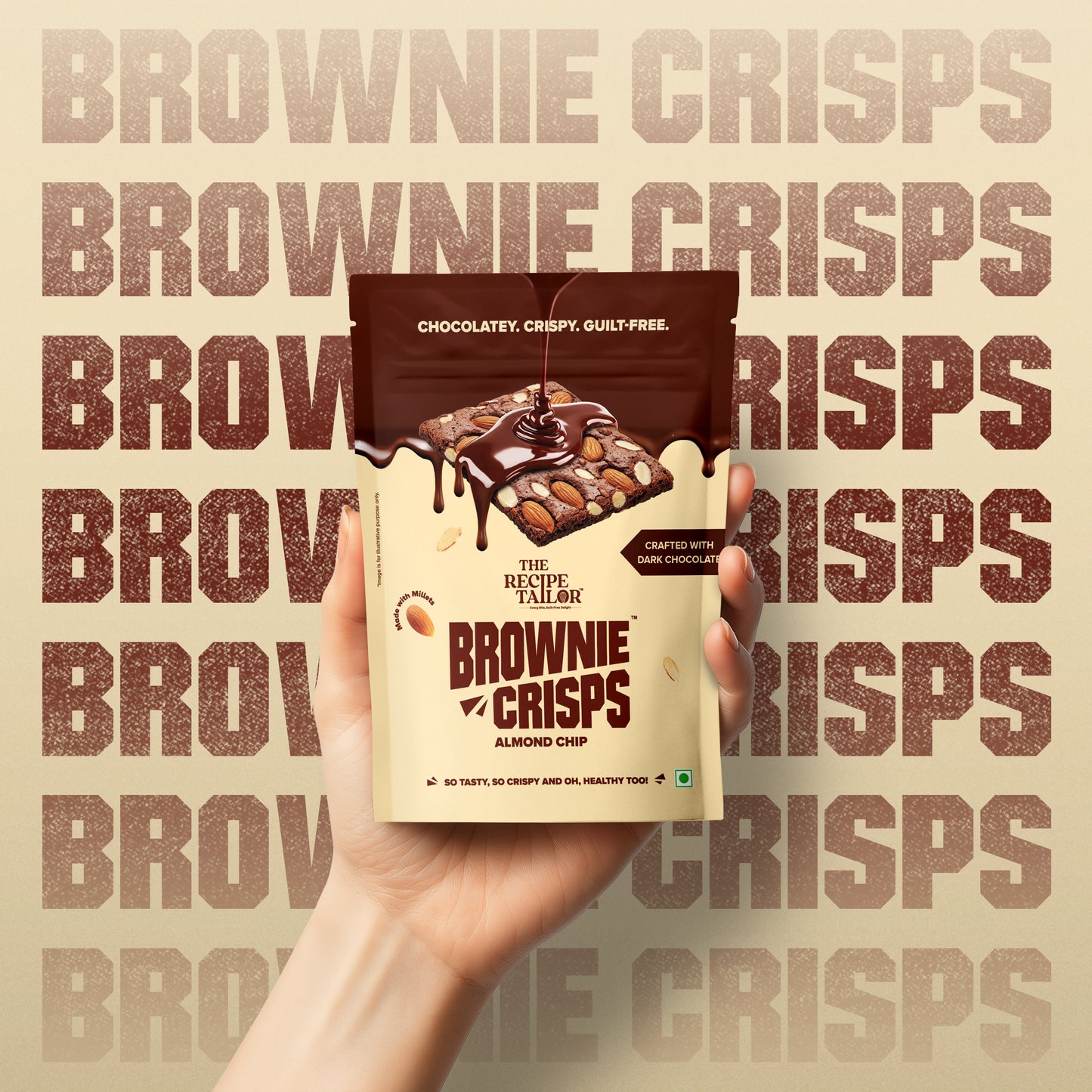 The Recipe Tailor Brownie Crisps - Almond Chip (Pack of 3)
