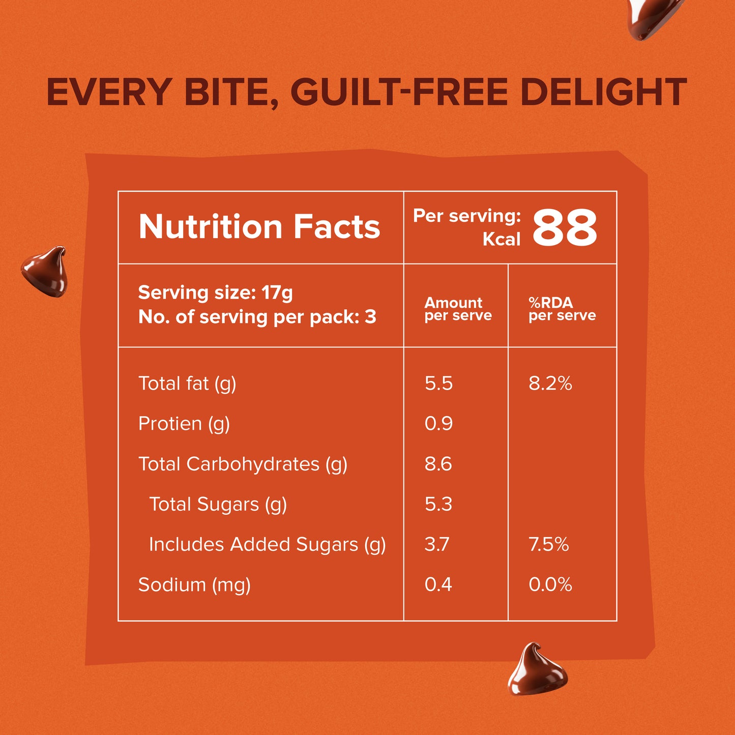 The Recipe Tailor Brownie Crisps - Chocolate Chip (Pack of 3)