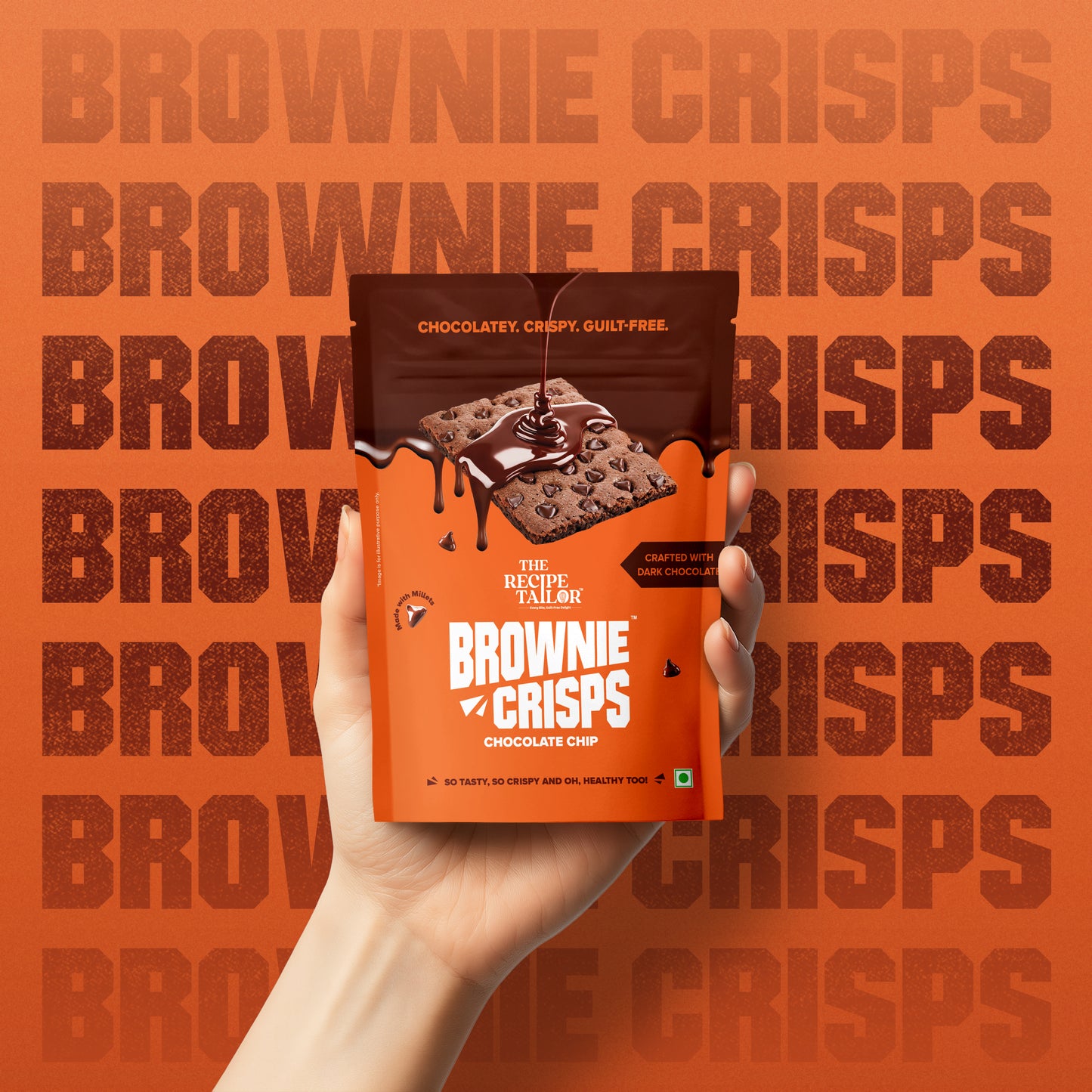 The Recipe Tailor Brownie Crisps - Chocolate Chip (Pack of 3)