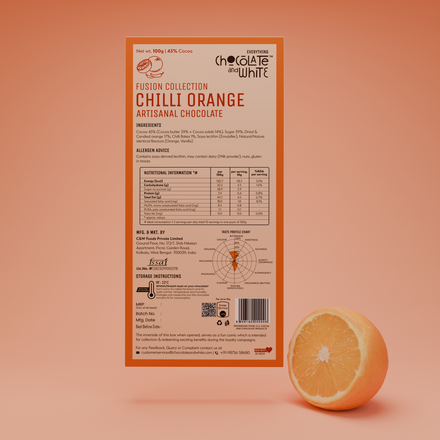 Chocolate and White - Chilli Orange Artisanal Chocolate