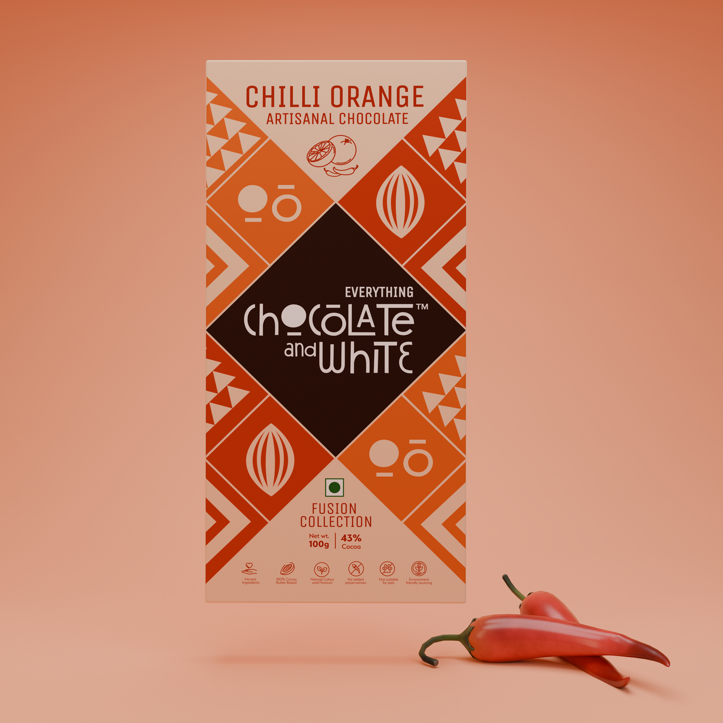 Chocolate and White - Chilli Orange Artisanal Chocolate