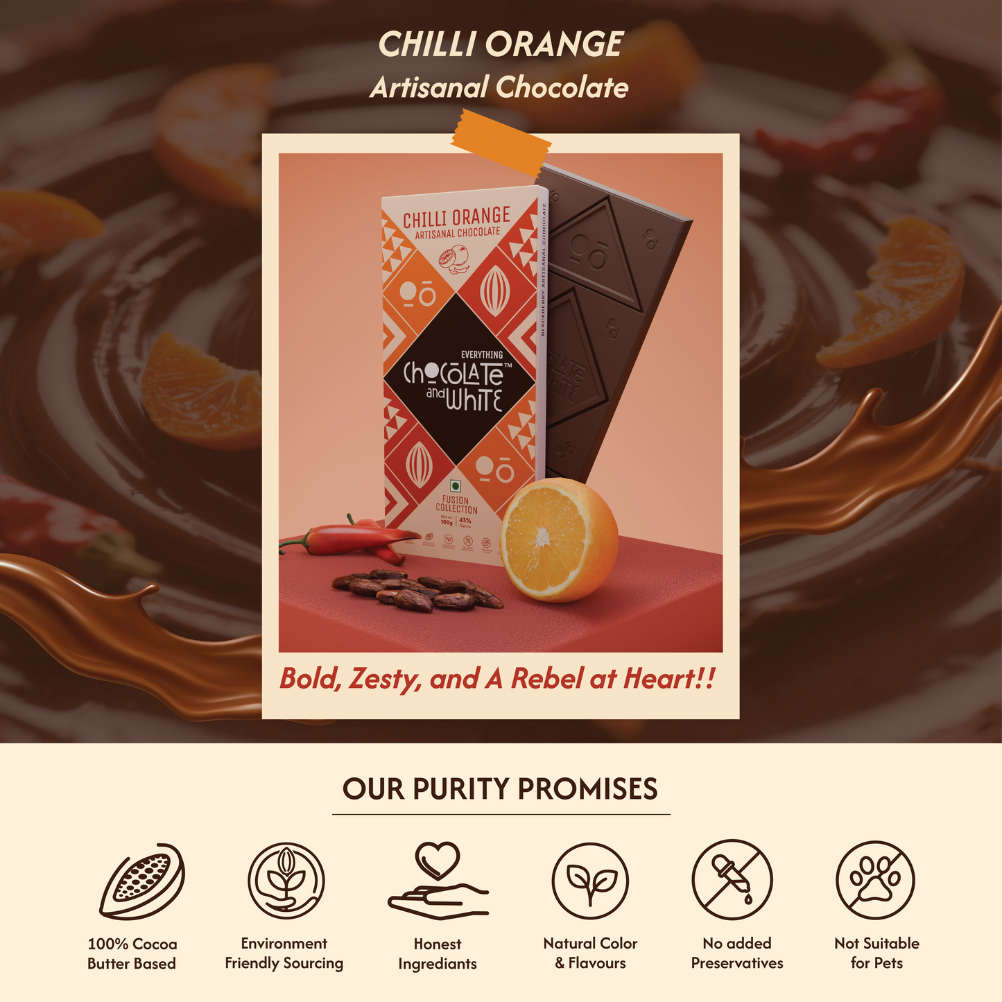 Chocolate and White - Chilli Orange Artisanal Chocolate