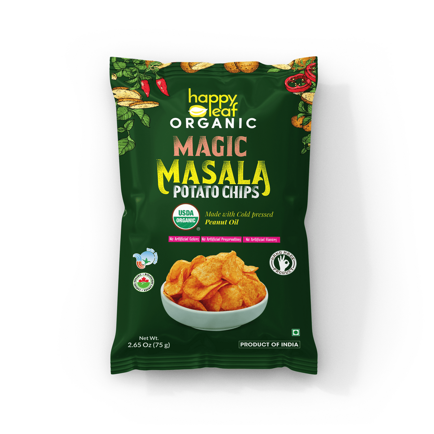 HAPPYLEAF SNACKS Masala Potato Chips