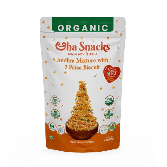 Aaha Snacks Andhra Mixture with 3 Paisa Biscuit