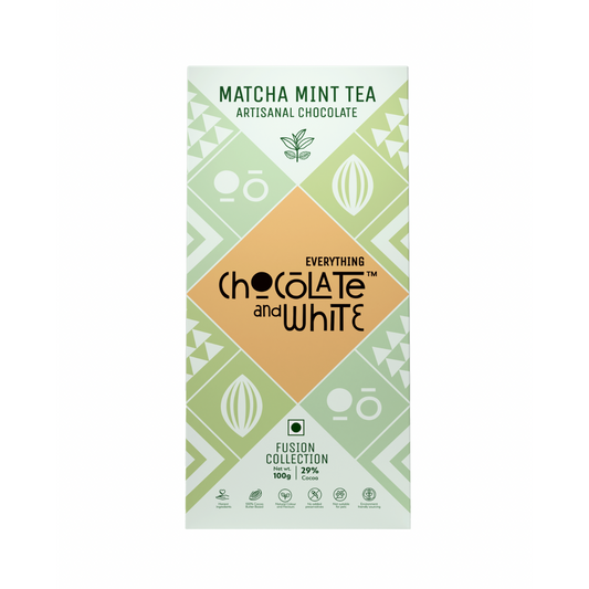 Chocolate and White - Matcha Mint Tea Artisanal Chocolate