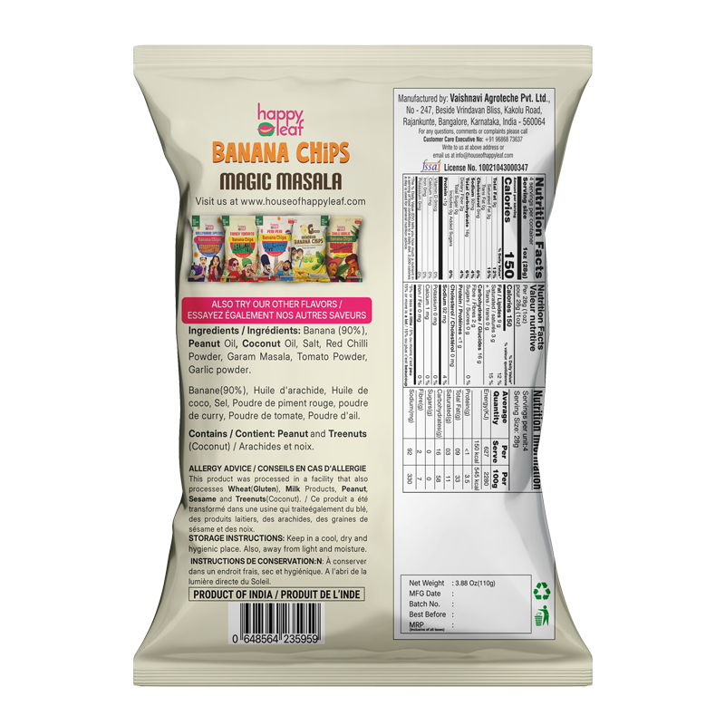 HAPPYLEAF SNACKS Magic Masala Banana chips