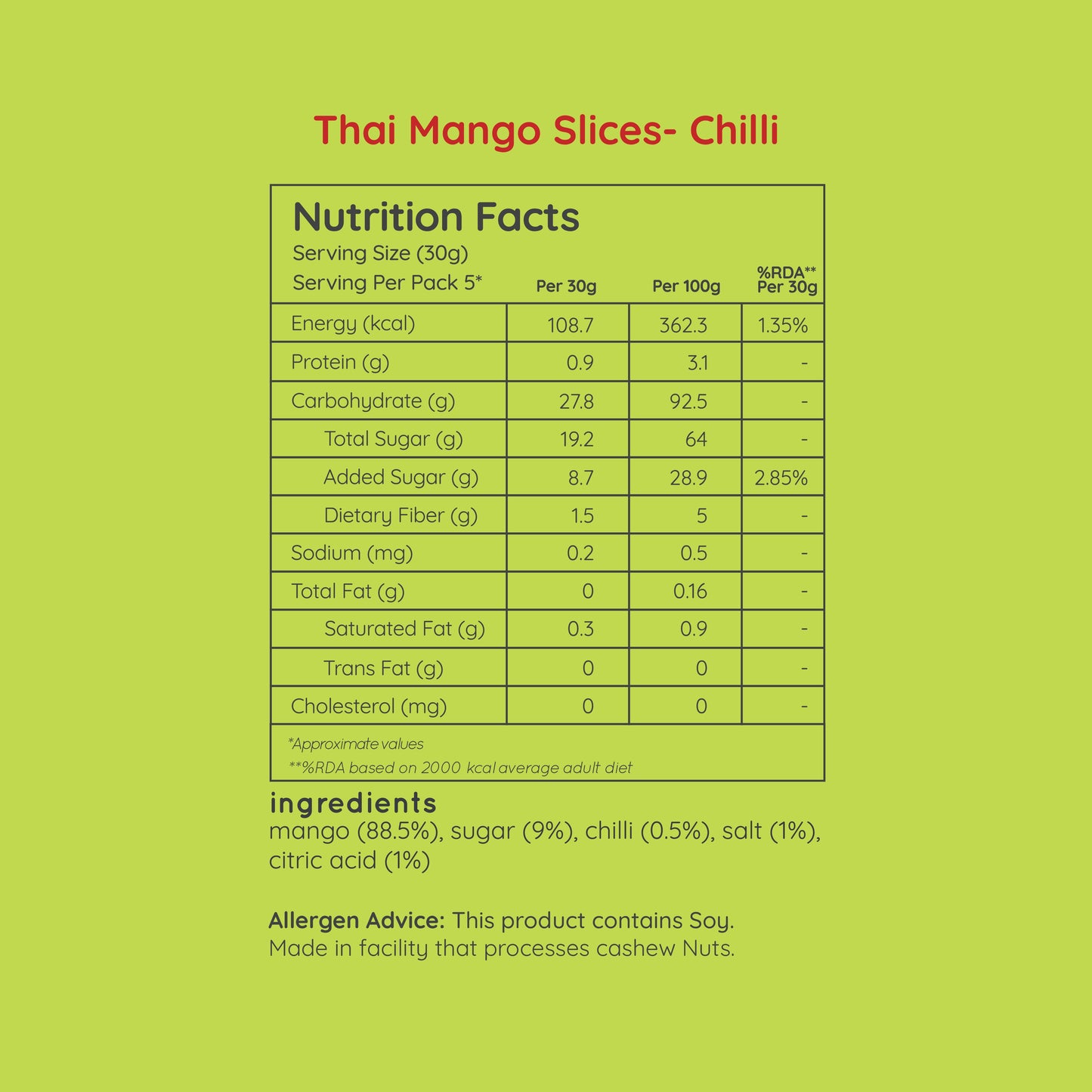 thai mango slices - chilli (large pack 150g)