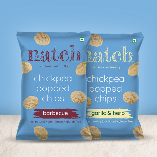 chickpea popped chips - variety pack (pack of 6 - 55g)