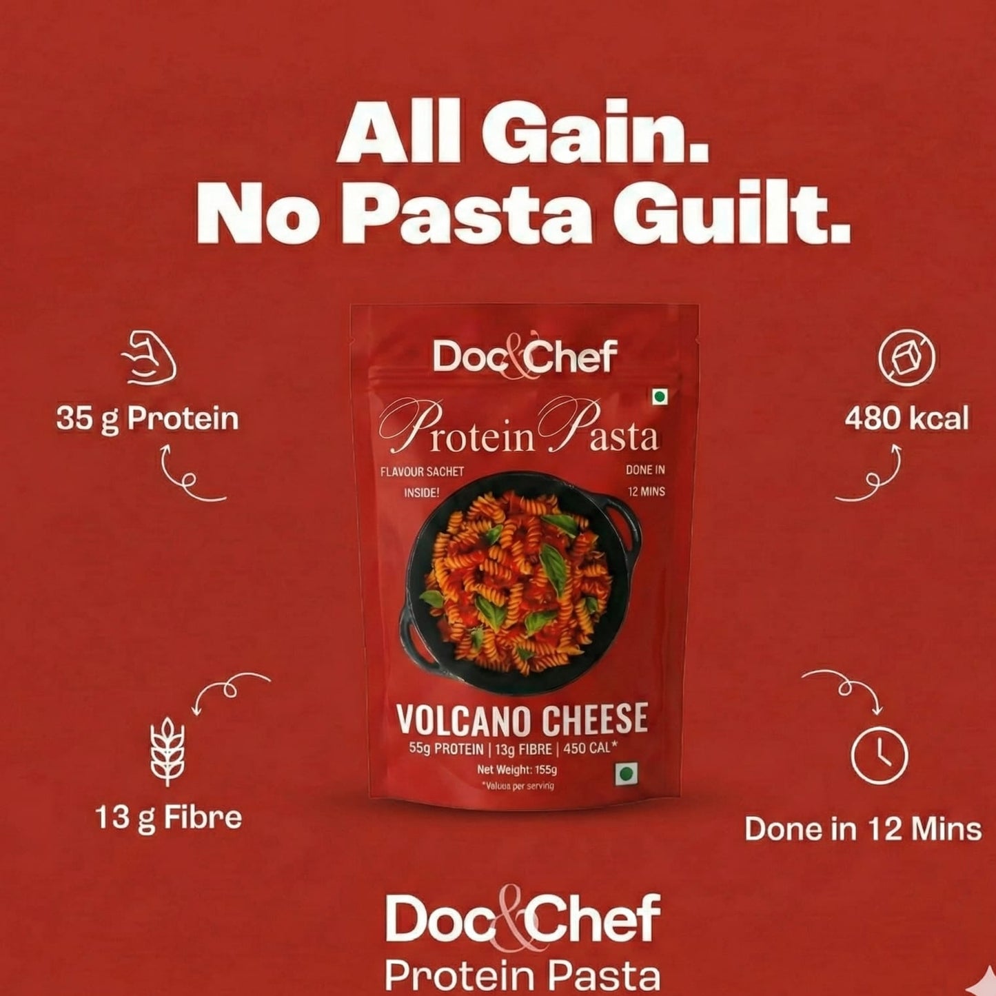 Volcano Cheese - High Protein Pasta