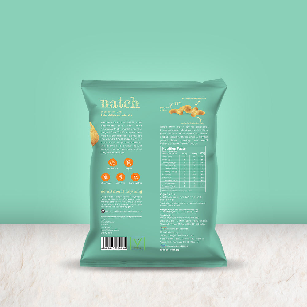 chickpea puffs - vegan cheddar (small pack - 20g)