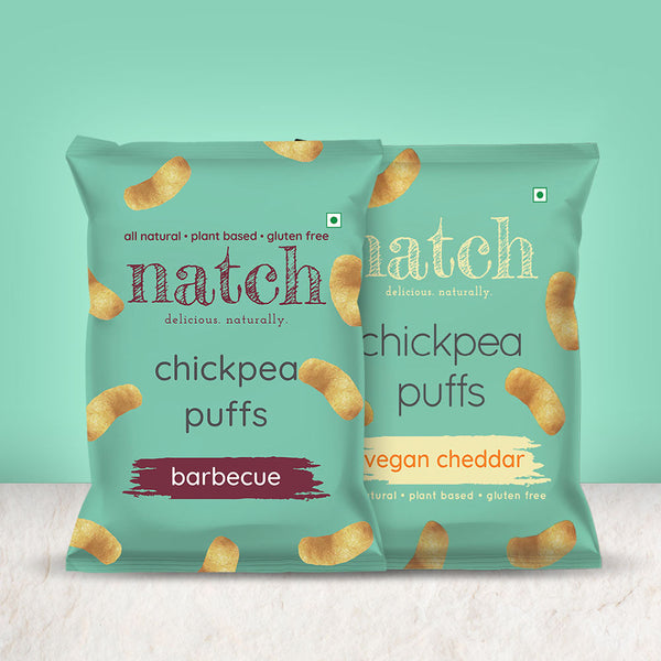 chickpea puffs - variety pack (large pack of 2 - 65g)