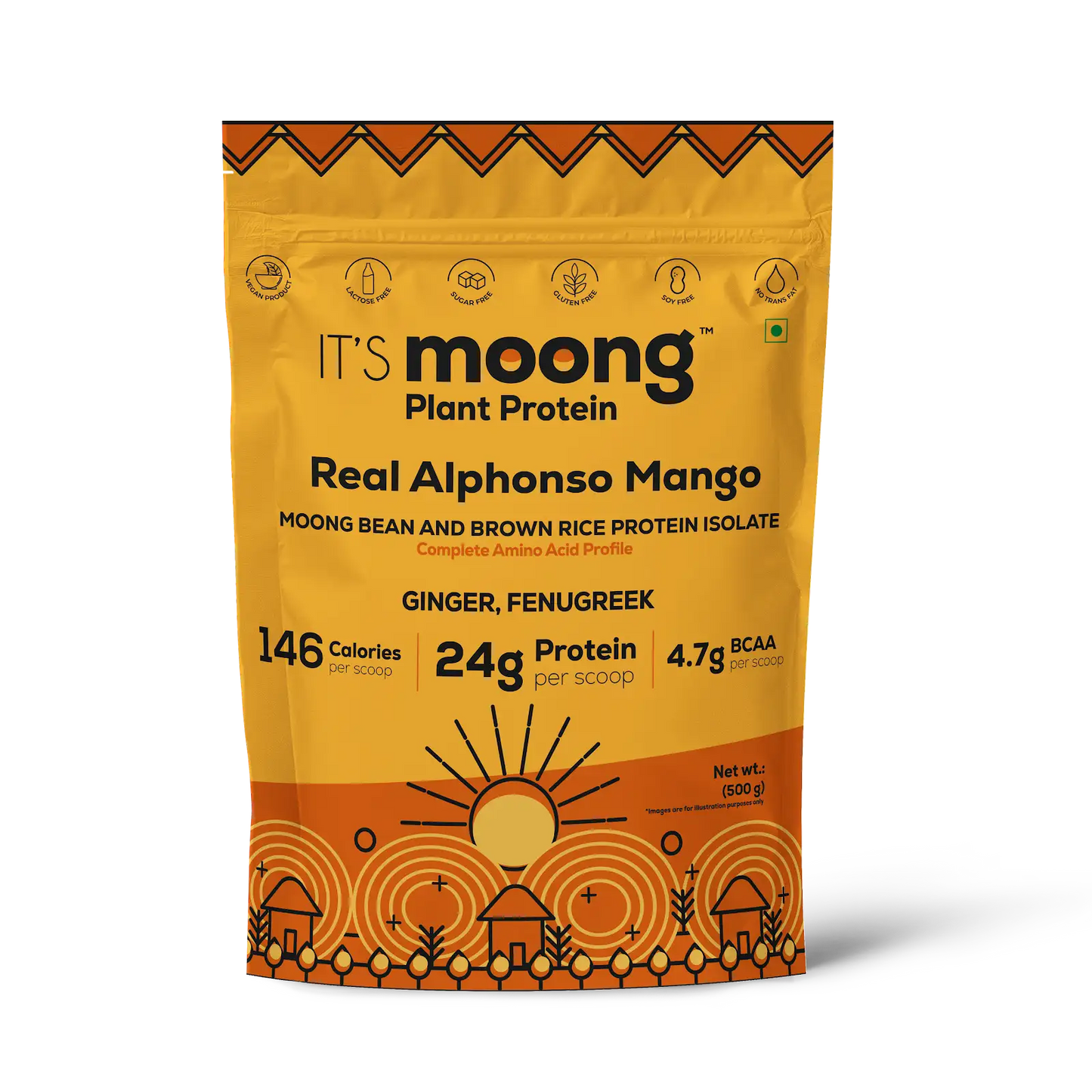 It's Moong Mung Bean & Brown Rice Isolate protein - Real Alphonso Mango
