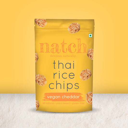 thai rice chips - vegan cheddar (large pack - 100g)
