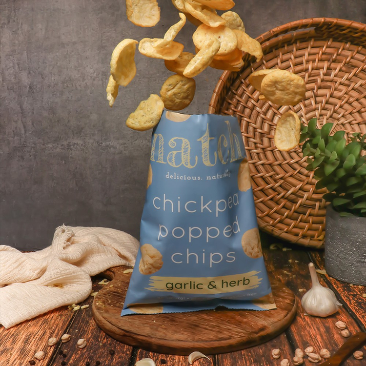 Chickpea Popped Chips Garlic Herb lifestyle