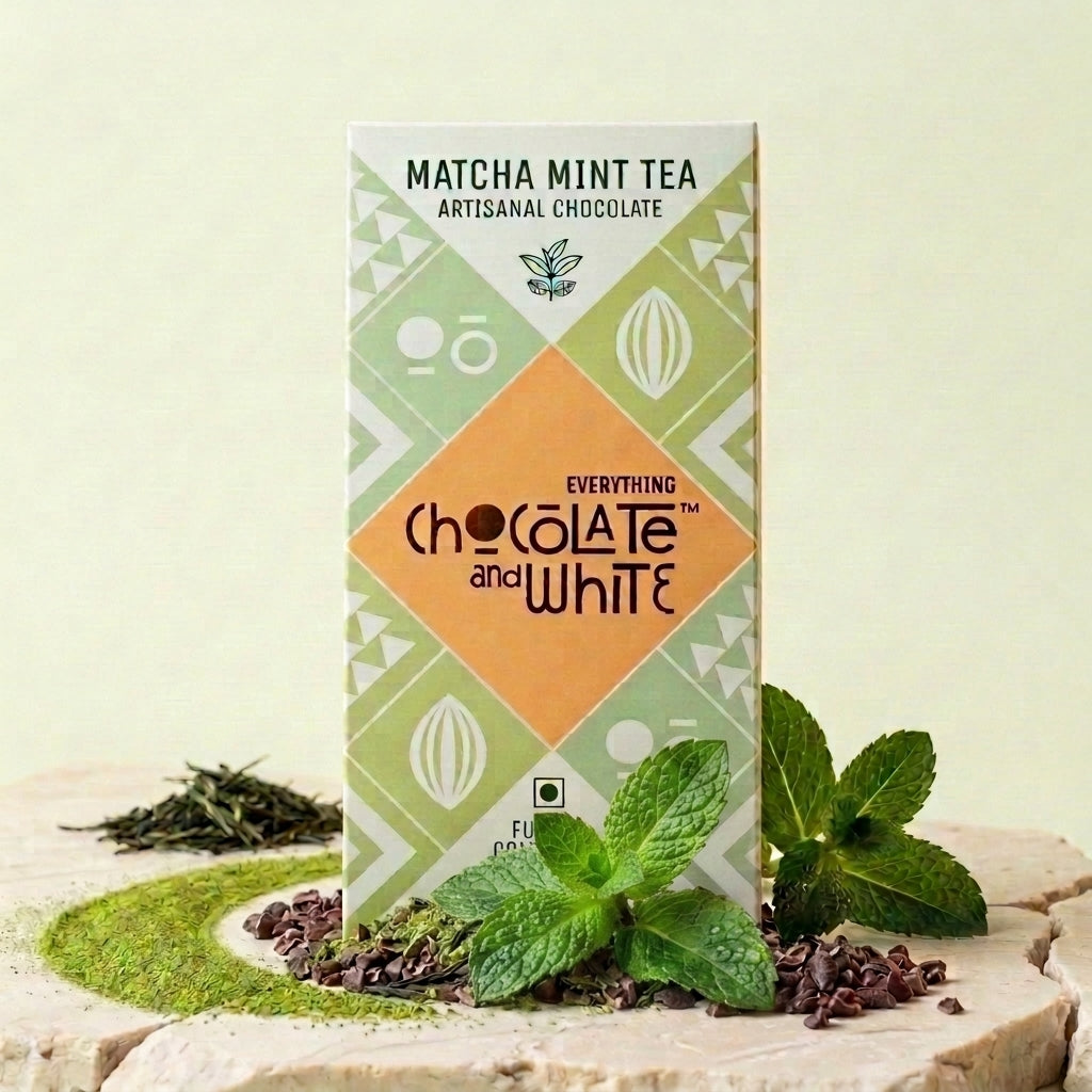 Chocolate and White - Matcha Mint Tea Artisanal Chocolate