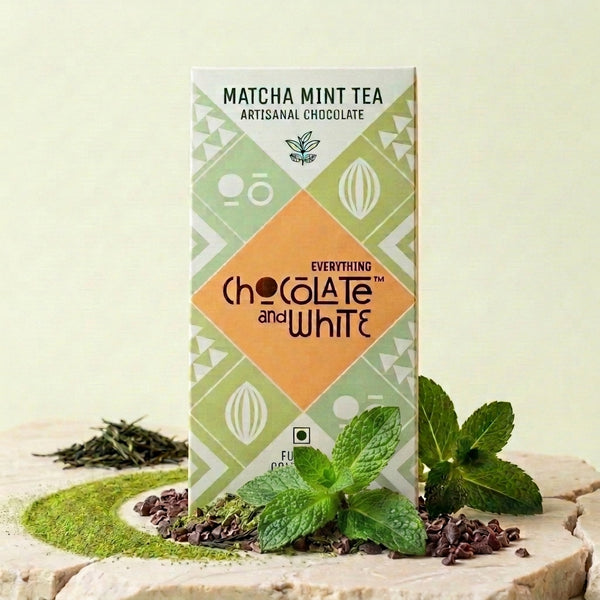Chocolate and White - Matcha Mint Tea Artisanal Chocolate
